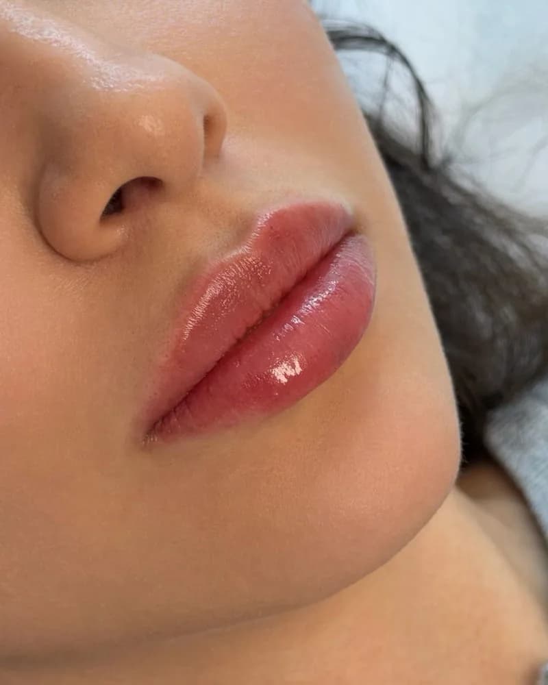 Läppar efter fillerbehandling hos Esthetics by Camilla i Stockholm